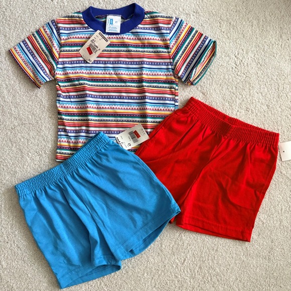 Mervyn's Other - Mervyn's Take 10 3pc Outfit Set Stripe Shorts Shirt Toddler Boys NEW 4T Vintage